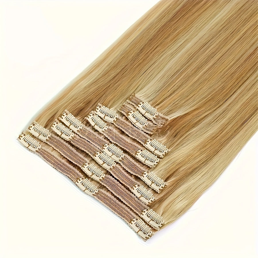 #12/613 Clip In Hair Extensions Remy Hair Clip-On HairPiece Extension Straight Clip In Human Hair Extensions For Women