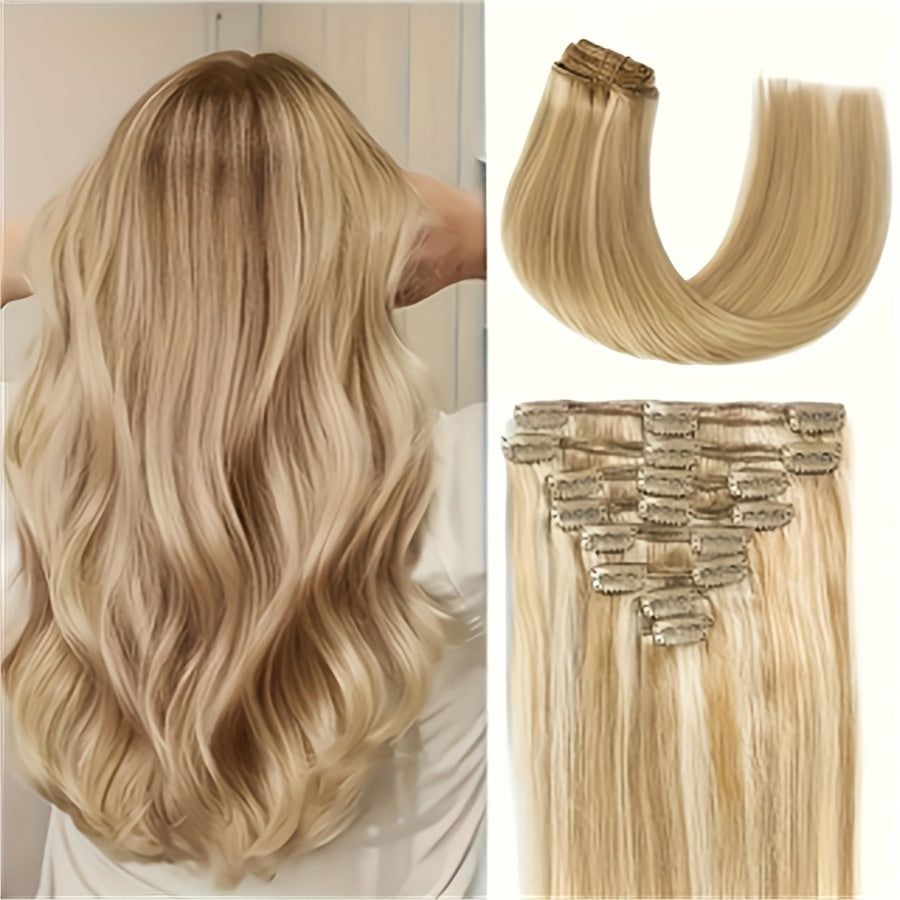 #12/613 Clip In Hair Extensions Remy Hair Clip-On HairPiece Extension Straight Clip In Human Hair Extensions For Women
