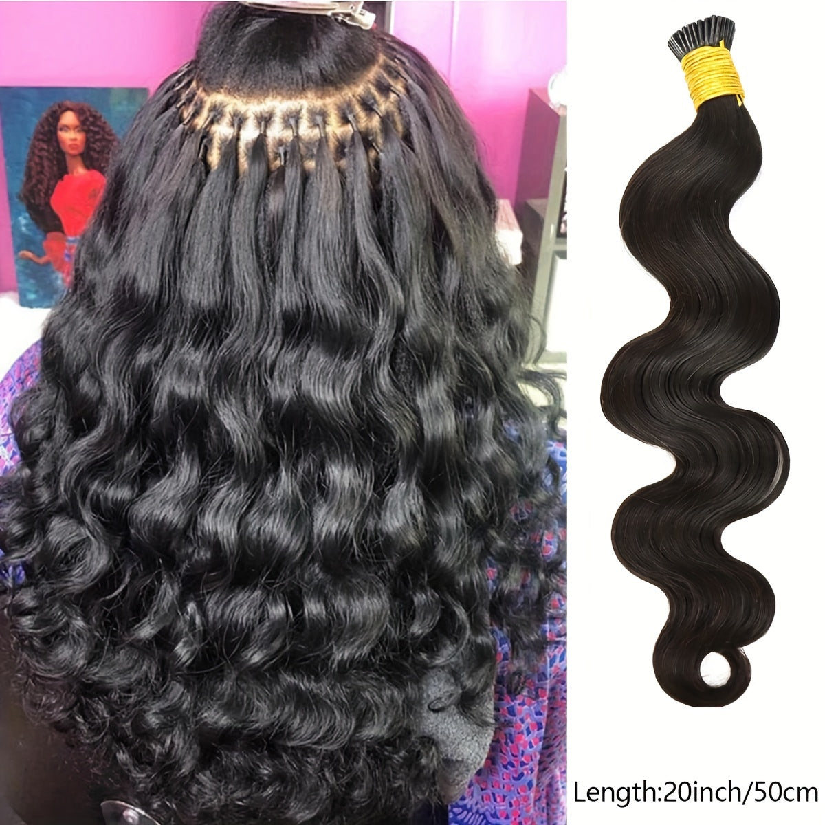 "Easy-to-Style" Luxurious Body Wave I Tip Microlink Extensions - Pre-Bonded Brazilian Remy Human Hair, Natural Wavy Look For All Women Wavy Hair Toppers For Women
