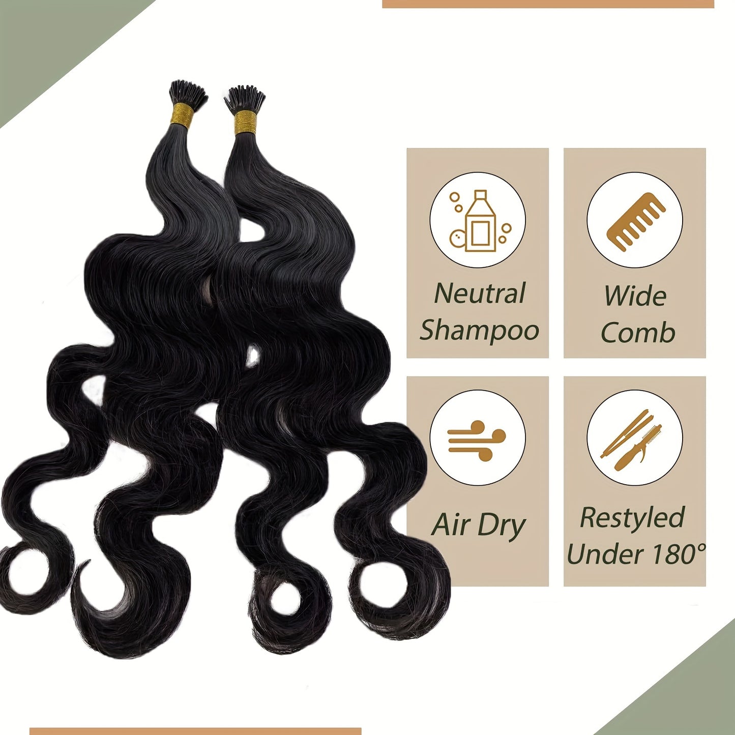 "Easy-to-Style" Luxurious Body Wave I Tip Microlink Extensions - Pre-Bonded Brazilian Remy Human Hair, Natural Wavy Look For All Women Wavy Hair Toppers For Women