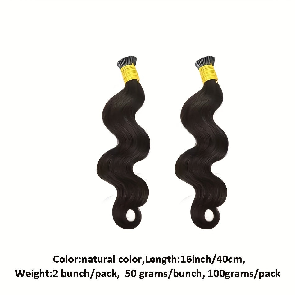 "Easy-to-Style" Luxurious Body Wave I Tip Microlink Extensions - Pre-Bonded Brazilian Remy Human Hair, Natural Wavy Look For All Women Wavy Hair Toppers For Women