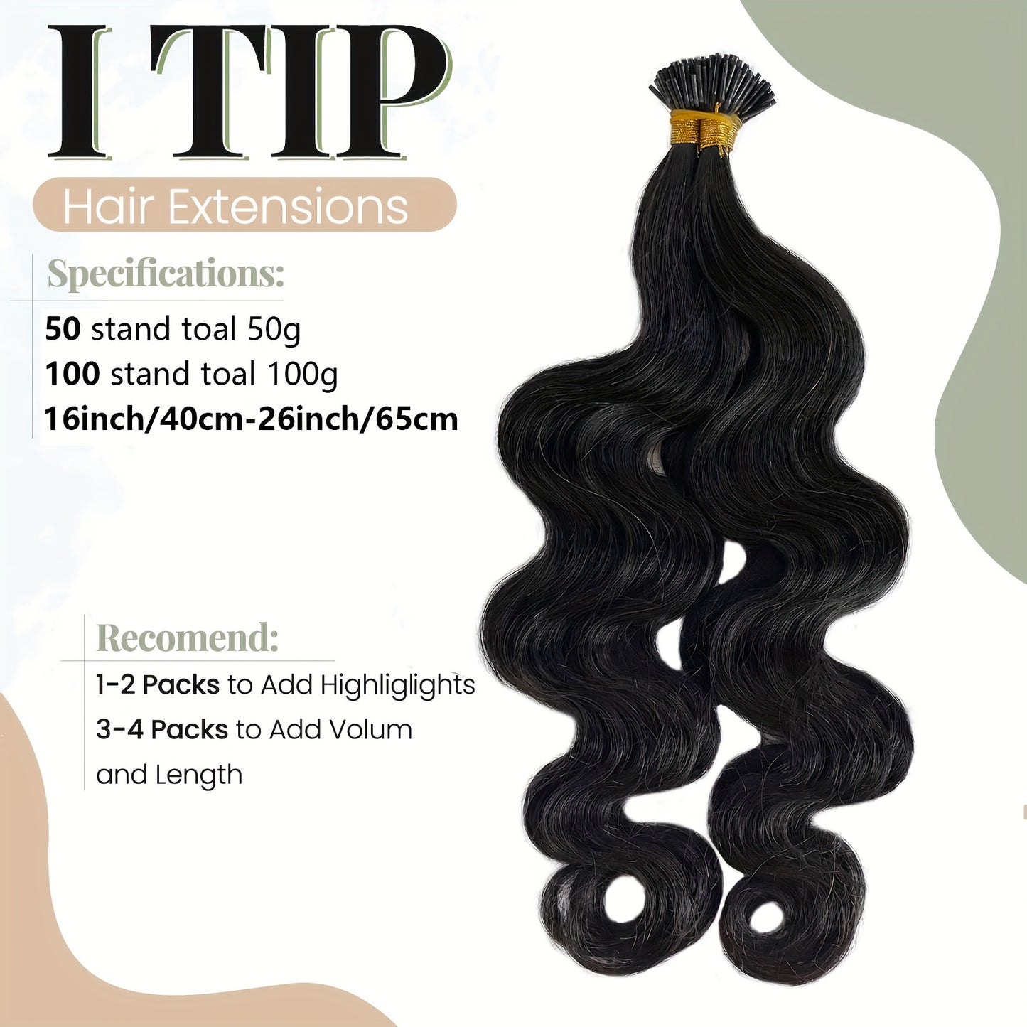 "Easy-to-Style" Luxurious Body Wave I Tip Microlink Extensions - Pre-Bonded Brazilian Remy Human Hair, Natural Wavy Look For All Women Wavy Hair Toppers For Women