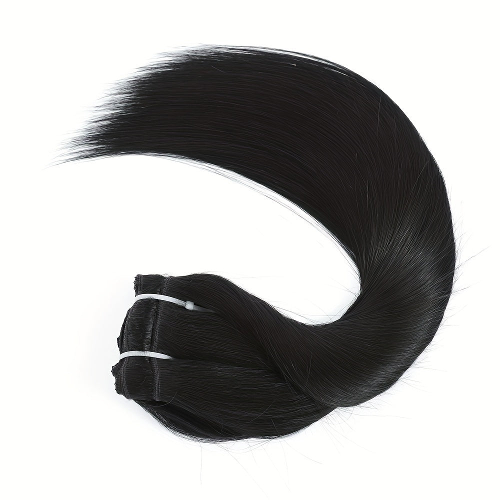 #1 Straight Clip In Human Hair Extensions Glueless Wig 100% Human Hair Straight Remy Human Hair 120g 8 Pcs 18 Clips