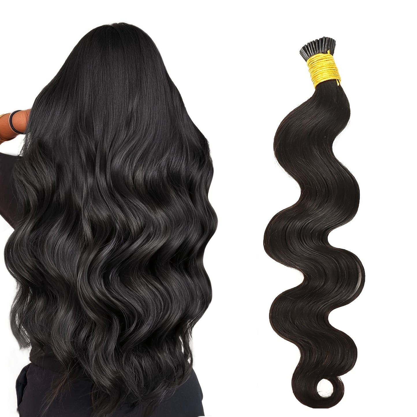 "Easy-to-Style" Luxurious Body Wave I Tip Microlink Extensions - Pre-Bonded Brazilian Remy Human Hair, Natural Wavy Look For All Women Wavy Hair Toppers For Women