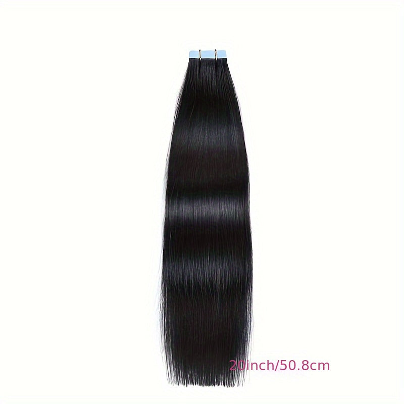 #1 Jet Black Color Tape In Hair Extensions Human Hair Silky Straight & Smooth Human Hair Seamless Skin Hair Curtains With 20pcs/pack