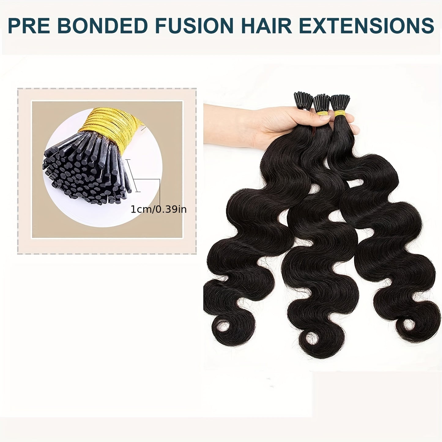 "Easy-to-Style" Luxurious Body Wave I Tip Microlink Extensions - Pre-Bonded Brazilian Remy Human Hair, Natural Wavy Look For All Women Wavy Hair Toppers For Women