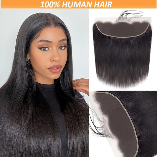 HD Transparent 13x4 Straight Lace Frontal Closure with Baby Hair, 100% Human Hair Extensions for Women, Suitable for All, Natural Look - 8-22 inch