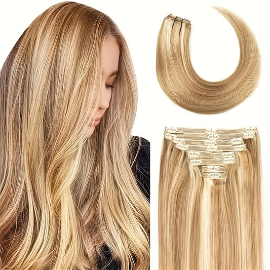 #12/613 Clip In Hair Extensions Remy Hair Clip-On HairPiece Extension Straight Clip In Human Hair Extensions For Women